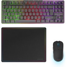 Mars Gaming MCPWTKL Combo Pack Gaming 3en1 - Teclado Hibrido H-Mech Formato TKL - Disposicion Italiana QWERTY IT - Raton 3200dpi - Switches HUANO - Color Negro