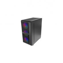 Mars Gaming MC-VAULT Caja Torre ATX - 4 Ventiladores de 120mm ARGB - Ventana Lateral de Cristal Templado - Rejilla Frontal y Superior - 7 Ranuras de Expansion - Color Negro