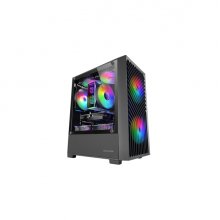 Mars Gaming MC-VORTEX Minitorre Ultracompacta - 3 Ventiladores de 120mm FRGB - Soporte MicroATX/Mini-ITX - Doble Camara - 7 Ranuras de Expansion - Color Negro