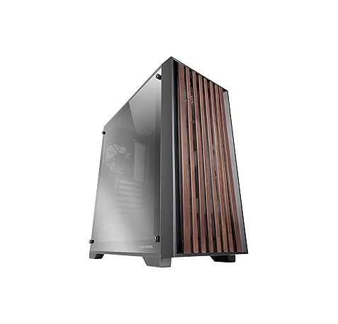 Mars Gaming MC-WOODC Caja Torre ATX - Ventilador FDB de 120mm - Panel de Cristal Cromado - Soporta Refrigeracion Liquida hasta 360mm - 7 Ranuras de Expansion - Acabado en Madera - Color Negro