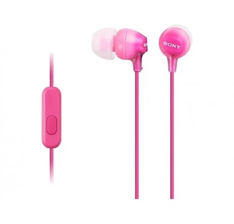 Sony MDR-EX15AP Auiculares con Microfono Inâ??Ear con Cable - Iman de Neodimio - Conexion Jack 3,5mm - Cable 1,2m - Color Rosa
