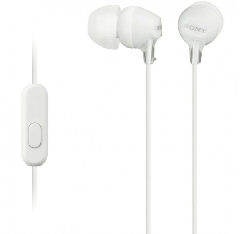Sony MDR-EX15AP Auiculares con Microfono Inâ??Ear con Cable - Iman de Neodimio - Conexion Jack 3,5mm - Cable 1,2m - Color Blanco