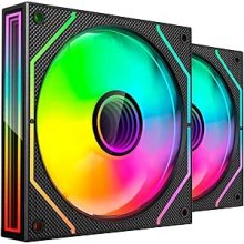 Mars Gaming MF-3DPROX2 Pack de 2 Ventiladores de 120mm - Iluminacion ARGB Infinity Mirror 360Âº - Silencioso 12dB - Control PWM - Color Negro