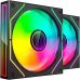 Mars Gaming MF-3DPROX2 Pack de 2 Ventiladores de 120mm - Iluminacion ARGB Infinity Mirror 360Âº - Silencioso 12dB - Control PWM - Color Negro
