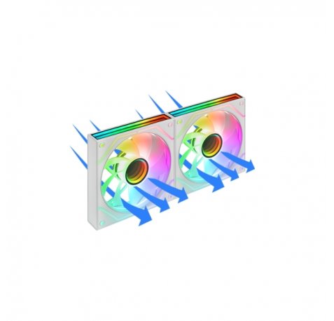 Mars Gaming MF-3DPROX2R Pack de 2 Ventiladores de 120mm - Iluminacion ARGB Infinity Mirror 360Âº - Silencioso 12dB - Control PWM - Color Blanco