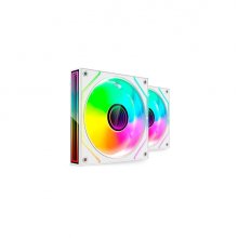 Mars Gaming MF-3DPROX2 Pack de 2 Ventiladores de 120mm - Iluminacion ARGB Infinity Mirror 360Âº - Silencioso 12dB - Control PWM - Color Blanco