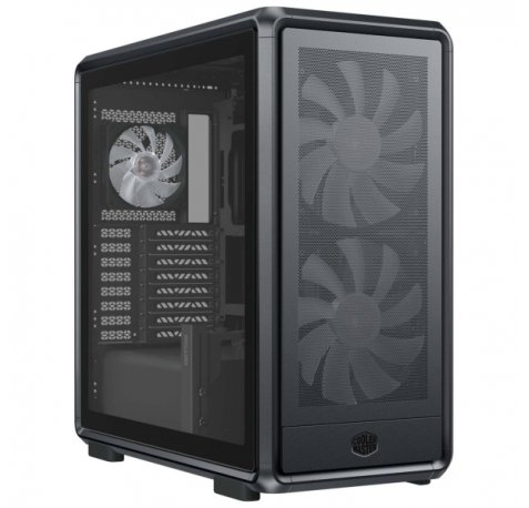 Cooler Master Masterframe 600 Caja Torre E-ATX - 2 Ventiladores 200mm RGB Frontales - 1 Ventilador 120mm RGB Trasero - Ventana Lateral - Paneles Intercambiables - Rejilla Metal-Mesh - 445x285x410mm - Color Negro