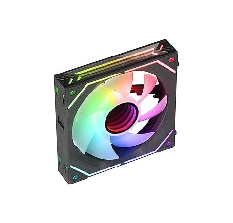 Mars Gaming MF-LINKFINITY Ventilador Modular PWM - Iluminacion Infinity Mirror 360° - Conexion Modular LINKFINITY - Control PWM - Instalacion Sencilla - Color Negro