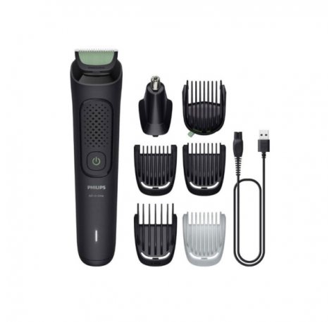 Philips Recortadora 7 en 1 Inalambrica - Mantenimiento sin Aceite - Cuchillas Autoafilables - Incluye Accesorios - Recargable - Acero Inoxidable - Incluye Peines Guia - Color Negro y Verde