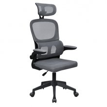 Mars Gaming MGC-ERGOPRO Silla de Oficina Ergonomica - Reposacabezas, Soporte Lumbar y Reposabrazos Ajustable - Malla Transpirable - Asiento de Espuma - 600x610x1300mm - Color Gris y Negro