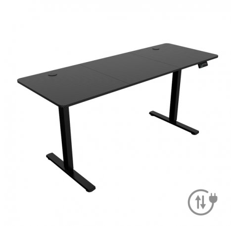 Mars Gaming MGD-ERGOPRO160 Mesa Gaming Motorizada - Altura Regulable hasta 118cm - Soportes Auriculares y Bebidas - Gestion de Cables - Estructura Acero - 160x60x1.5cm - Acabado en Fibra de Carbono - Color Negro