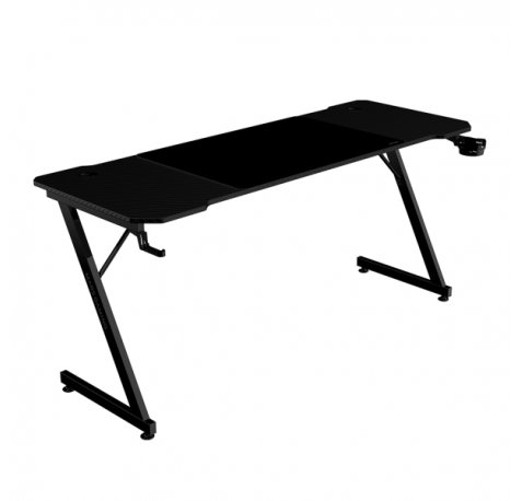 Mars Gaming MGD-X160 Mesa Gaming - Soportes Auriculares y Bebidas - Alfombrilla XXL - Estructura Acero - 160x60x1.5cm - Acabado en Fibra de Carbono - Color Negro