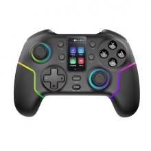 Mars Gaming MGP-V3 Controlador Inalambrico - Bluetooth - Autonomia hasta 9h - Jack 3.5mm - Luz RGB - 1000mAh - Cable USB-C de 1m - Pantalla LCD - Goma Antideslizante - 157x108x56mm - Color Negro