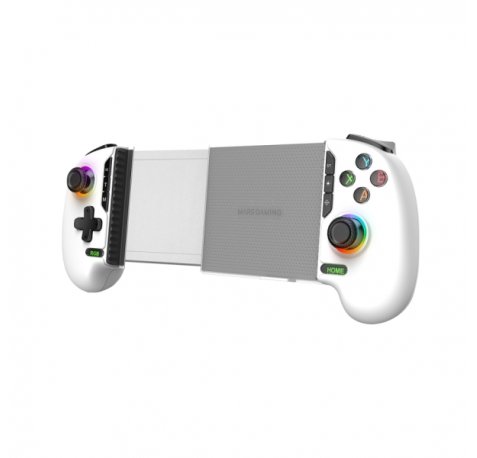 Mars Gaming MGPXPRO Gamepad Multiplataforma - Bluetooth - Autonomia hasta 10h - Vibracion Dual - Bateria 1000mAh - Cable USB-C de 1m - Smartphones hasta 7" - 210x110x53mm - Color Blanco