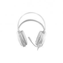 Mars Gaming MH124 Auriculares Gaming - Cable de 180cm - Control de Volumen - Microfono Flexible Integrado - Iluminacion FRGB - Color Blanco