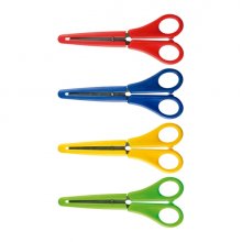 Milan Tijeras con Funda - Regla Integrada de 5cm - Punta Redondeada - Acero Inoxidable de 14.7cm - Colores Surtidos (10 uds)