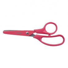 Milan Basic Colours Tijeras de 13.4cm - Mango Ergonomico - Punta Redondeada - Hoja de Acero Inoxidable - Color Rosa (10 uds)