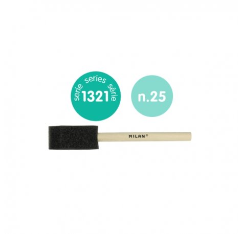 Milan 1321 Esponja para Acuarela de 25mm - Mango Corto - Color Madera Claro