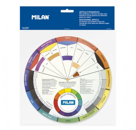 Milan Circulo Cromatico Pedagogico - Visualiza Mezclas de Colores - 23.5cm - Color Blanco