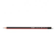 Milan Lapices de Grafito HB - con Goma - Triangular - Color Rojo (12 uds)