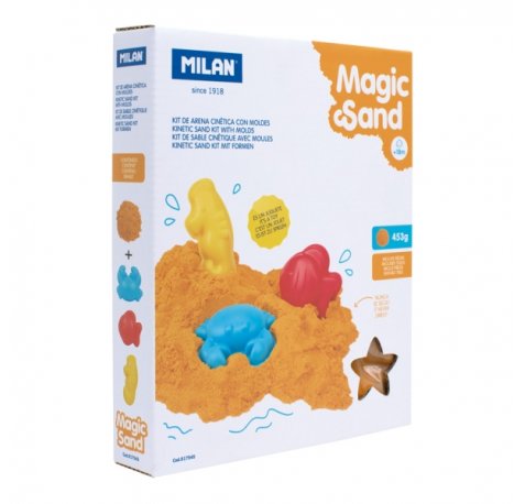 Milan Magic Sand Arena Cinetica - Incluye Moldes - a Partir de 18 Meses - Color Naranja