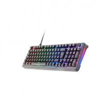 Mars Gaming MKPRO Teclado Completo Hibrido H-Mech - Switch SKN Amarillo - Disposicion Internacional QWERTY US - Iluminacion RGB Chroma - 385x140x40mm - Color Negro