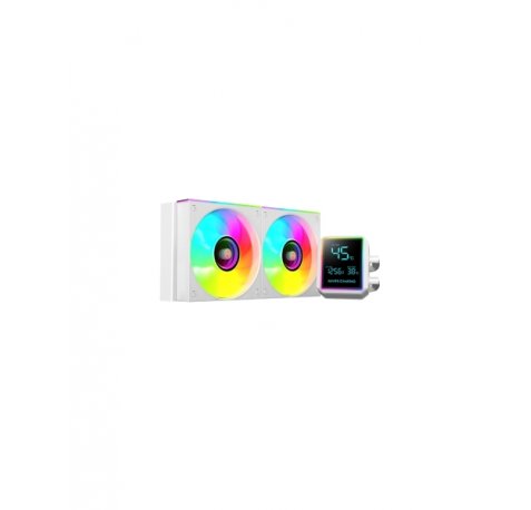 Mars Gaming ML-LCDPRO240 Kit de Refrigeracion Liquida - Potencia 500W - Pantalla LCD 2.8" - Bomba Opti-Chamber - Iluminacion ARGB - Color Blanco