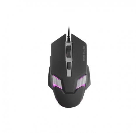 Mars Gaming MM024 Raton Gaming Optico - Sensor 4000dpi - Switches HUANO - Iluminacion RGB - 127x73x35mm - Color Negro