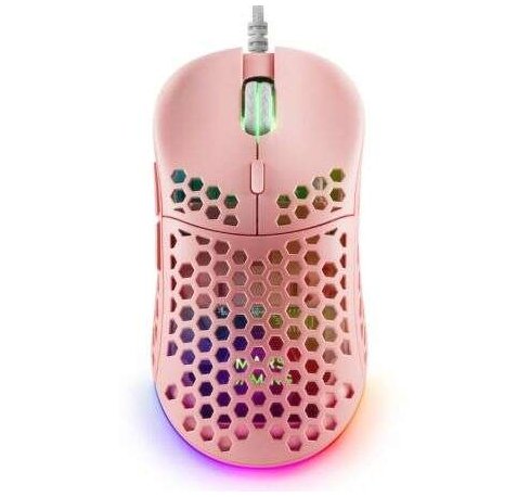 Mars Gaming MM55 Raton Gaming USB 12800dpi - Carcasa de Panel Perforado - 5 Botones - Iluminacion RGB Chroma - Uso Diestro - Cable de 1.70m