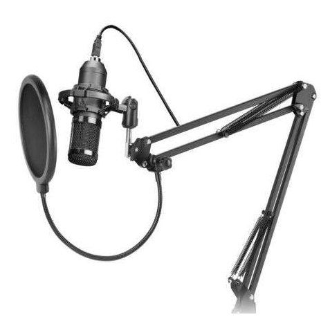 Mars Gaming MMICPRO Microfono USB Cardioide de Brazo Extensible para Streaming - Soporte Antivibraciones - Cable de 2.50m