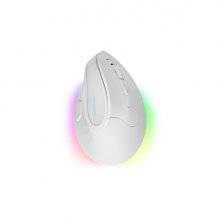 Mars Gaming MM-SK Raton Gaming Inalambrico Vertical para Diestros - Sensor 8400dpi - Bluetooth 5.1 - RF 2.4Ghz - Switches HUANO - Iluminacion RGB - 109x73x76mm - Color Blanco