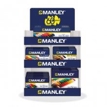 Manley Expositor de 40 Packs Surtidos de Ceras Blandas - Trazo Suave - Gran Variedad de Tecnicas y Aplicaciones - Fabricacion Artesanal - Colores Surtidos