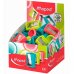 Maped Vivo Maxi Sacapuntas de Plastico con 1 Orificio de 16mm - Cuchilla de Acero Afilada y Resistente - Colores Surtidos (36 uds)