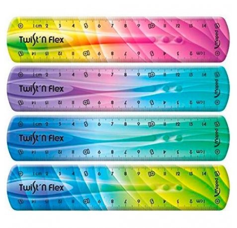 Maped Twist´n Flex Regla de Flexible 15cm - Irrompible - Doble Graduacion - Colores Degradados Aleatorios