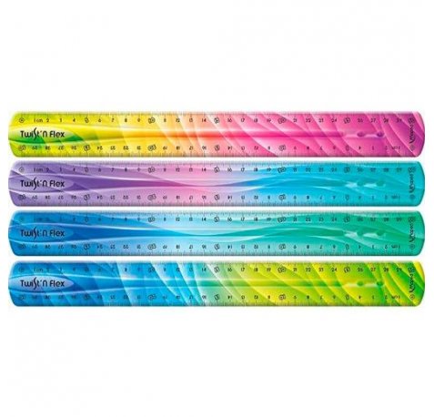 Maped Twist´n Flex Regla de Flexible 30cm - Irrompible - Doble Graduacion - Colores Degradados Aleatorios