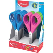 Maped Essentials Zurdos Tijera Escolar Punta Redonda 13cm - Hojas de Acero Inoxidable - Mango de Plastico Simetrico - Colores Surtidos (10 uds)