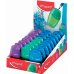 Maped Shaker Sacapuntas con Deposito de Gran Capacidad - 1 Agujero - Forma Ergonomica - Colores Surtidos - Caja Expositora de 25 uds.