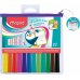 Maped Marker'Peps Pack de 12 Rotuladores para Pizarra Blanca - Punta de Bala 1.5mm - Borrado en Seco - Practica Bolsa con Cremallera - Colores Surtidos