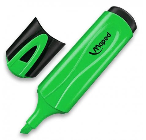 Maped Peps Classic Marcador Fluorescente - Punta Biselada - Trazo de 1 a 5mm - Ideal para Subrayar y Resaltar - Color Verde (12 uds)