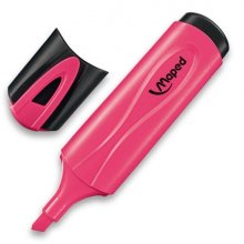 Maped Peps Classic Marcador Fluorescente - Punta Biselada - Trazo de 1 a 5mm - Ideal para Subrayar y Resaltar - Color Rosa (12 uds)