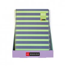 Miquel Rius Between The Lines Expositor con 12 Notebooks1 A4 80 Hojas Cuadricula 5x5