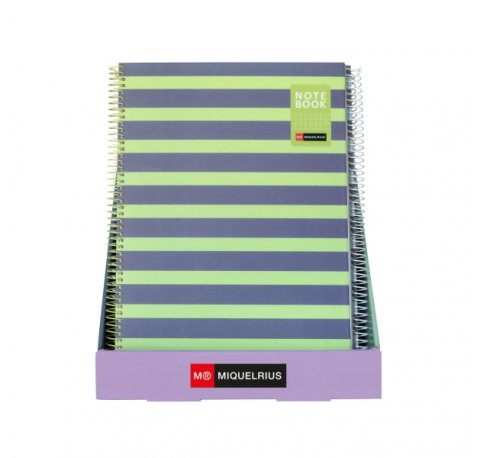 Miquel Rius Between The Lines Expositor con 12 Notebooks1 A4 80 Hojas Cuadricula 5x5