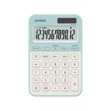 Casio SL-20YC Calculadora de Sobremesa con Pantalla LCD de 12 Digitos - Calculo de Impuestos, Porcentajes, Raiz Cuadrada etc... - Alimentacion Solar y Pilas - Color Verde Claro/Blanco