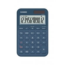 Casio SL-20YC Calculadora de Sobremesa con Pantalla LCD de 12 Digitos - Calculo de Impuestos, Porcentajes, Raiz Cuadrada etc... - Alimentacion Solar y Pilas - Color Azul Navy