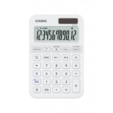 Casio SL-20YC Calculadora de Sobremesa con Pantalla LCD de 12 Digitos - Calculo de Impuestos, Porcentajes, Raiz Cuadrada etc... - Alimentacion Solar y Pilas - Color Blanco