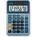 Casio MS80E Calculadora de Escritorio - Tecla Doble Cero - Pantalla LCD de 8 Digitos - Solar y Pilas - Color Azul