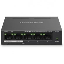 Mercusys Switch 5 Puertos Gigabit RJ45 10/100/1000Mbps - 4 Puertos PoE - Diseño Compacto - Plug & Play - Carcasa de Metal