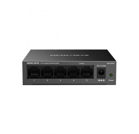 Mercusys Switch 5 Puertos Gigabit RJ45 10/100/1000Mbps con Auto-Negociacion - Diseño Compacto - Plug & Play - Tecnologia Verde
