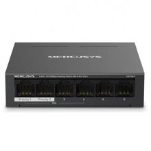 Mercusys Switch 6 Puertos RJ45 10/100Mbps - 4 Puertos PoE - Largo Alcance hasta 250m en Modo Extendido - Carcasa de Metal
