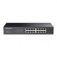 Mercusys MS116GS Switch 16 Puertos Gigabit RJ45 10/100/1000Mbps con Auto-Negociacion - Plug & Play - Montaje Escritorio o Rack - Color Negro